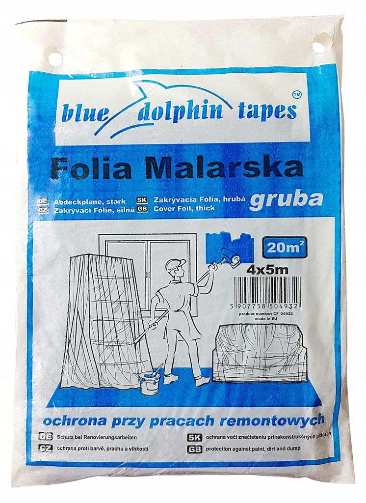 Blue Dolphin Malerfolie Stark 4 x 5 m, reißfeste Produktbild 
