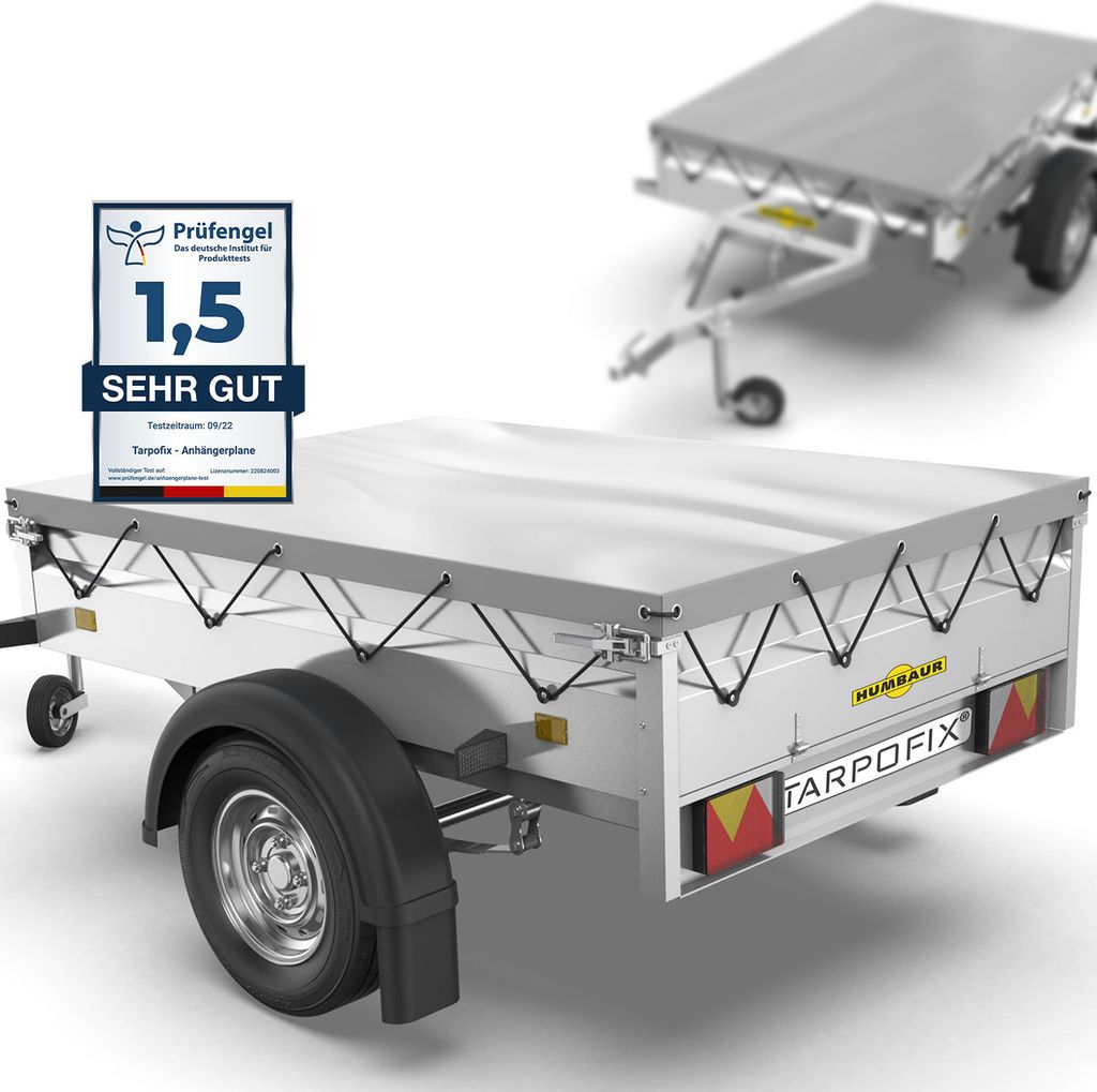 Tarpofix Anhängerplane 258x136x8 cm - Flachplane für Humbaur HA132513 HA752513 HA152513 HA202513 I PKW Anhänger Abdeckplane