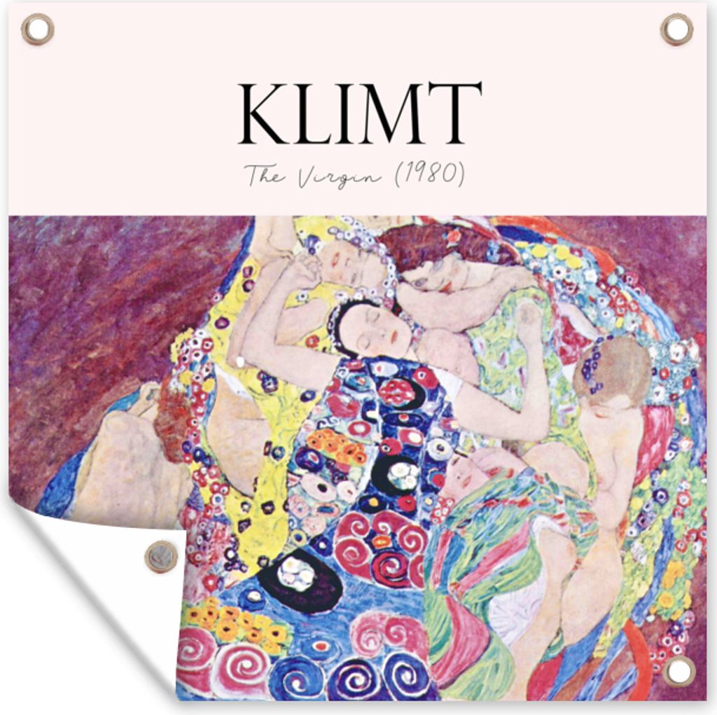 MuchoWow 50x50 cm Outdoor-Poster Gartendeko Sichtschutz Garten Poster für den Garten Die Jungfrau (1980) - Gustav Klimt - Alte Meister