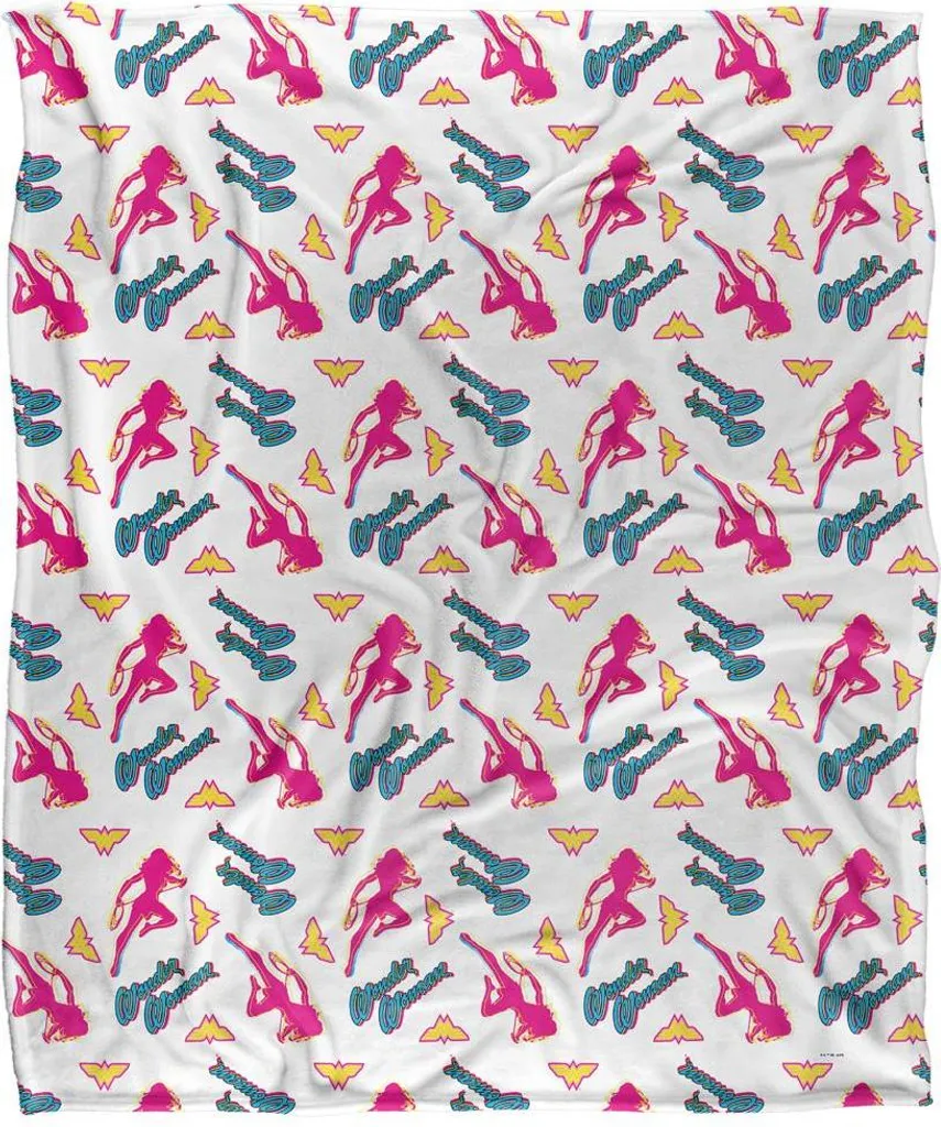 Wonder Woman Couverture Soyeux TV24063 Supersoft Blanc Multicolore