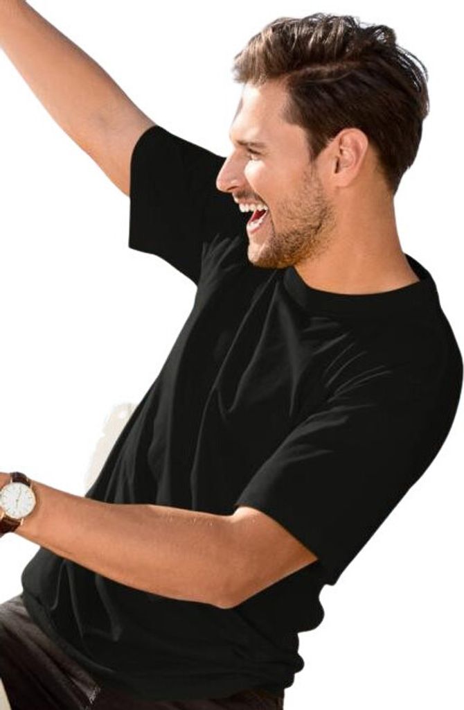 Uni-T-Shirt aus Baumwolle, 100% Baumwolle, unbedruckt, einfarbig, 160g/m2, Farbe schwarz, Größe L