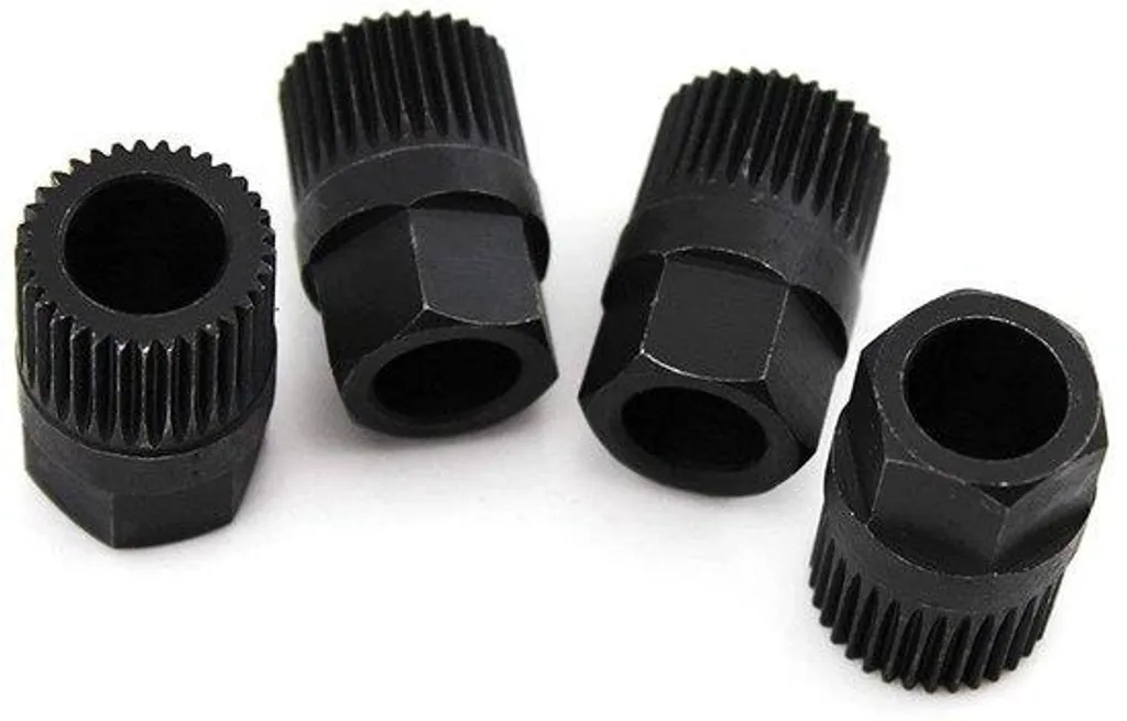 Jeu de 4 embouts de rechange pour dynamo à 33 dents en acier noir