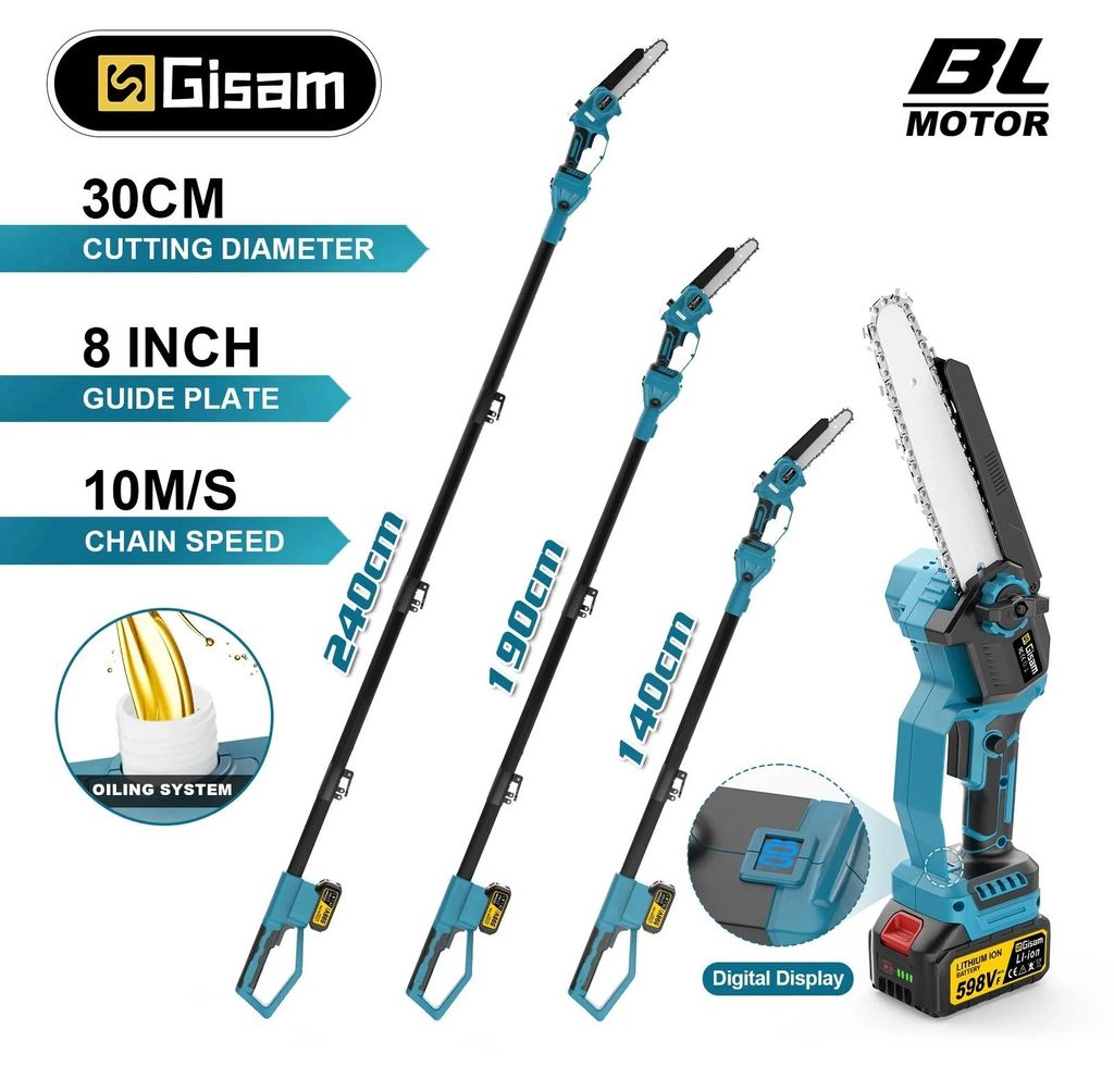 Gisam Akku-Hochentaster 8 Zoll, bürstenlos, 18V, Produktbild 