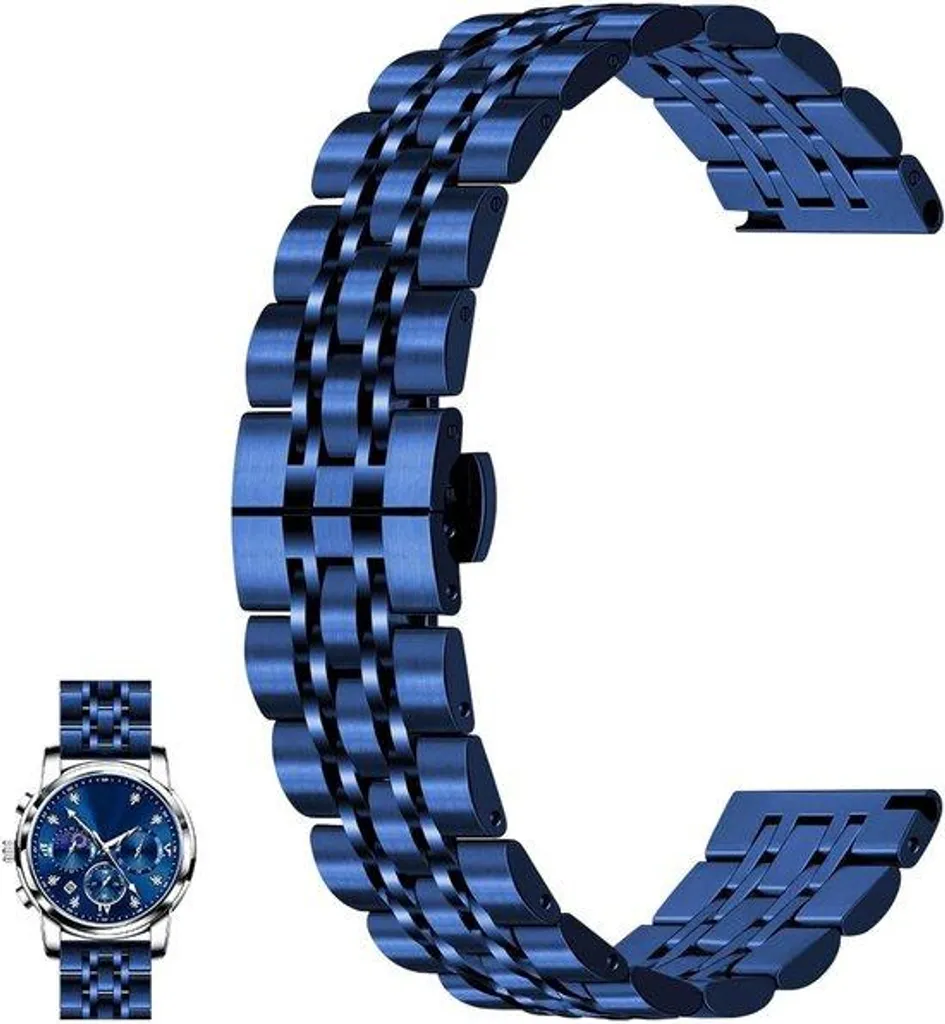 Bracelet en acier inoxydable 20mm réglable avec fermoir papillon