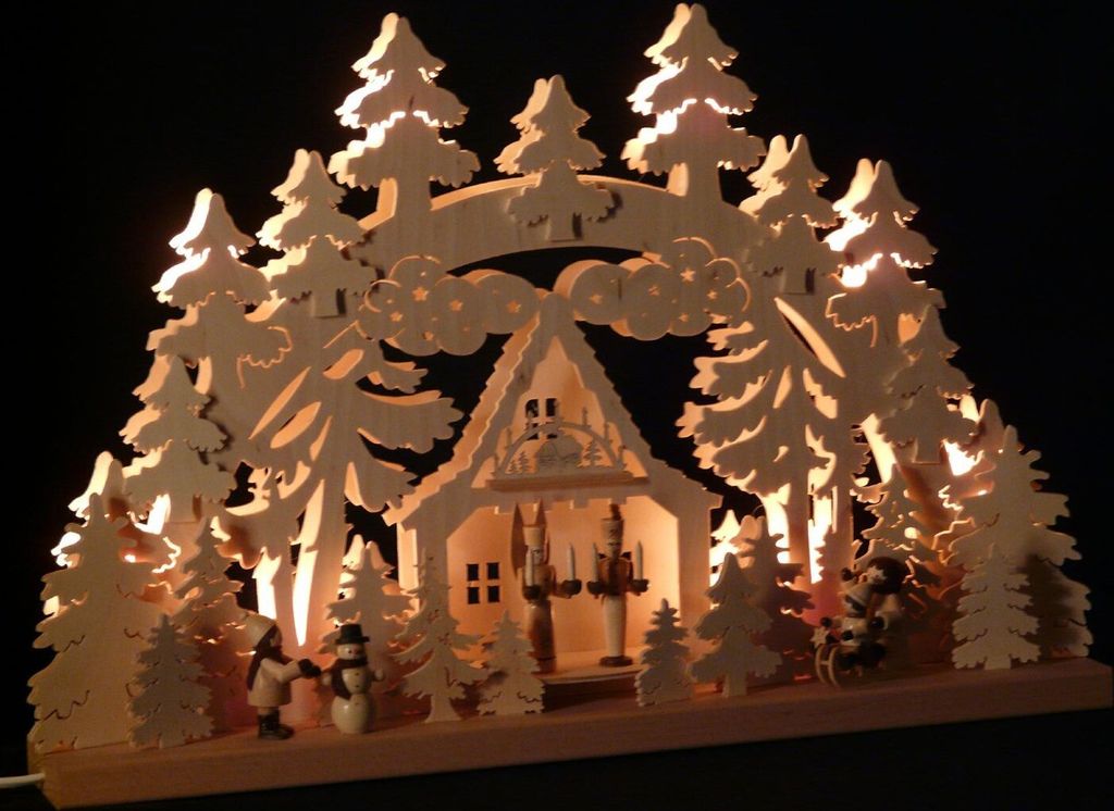 Original Erzgebirgischer Marken Schwibbogen Lichterbogen 50 x 31 cm S50-3_88