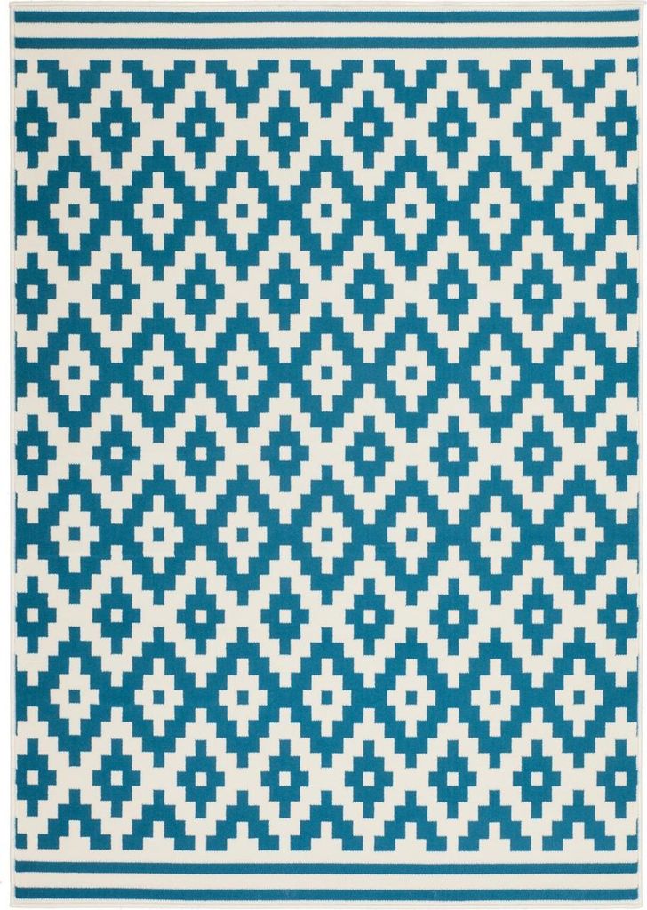 Stella 300 Weiß / Türkis 80cm x 150cm