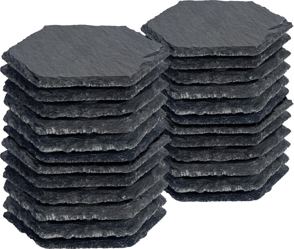 Argon Ta Sechseckige Untersetzer aus Schiefer – 9,5 cm – 24 Produktbild 