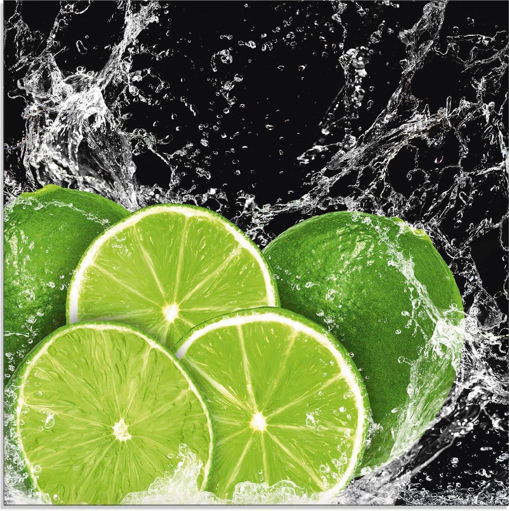 ARTland Glasbild Limone mit Spritzwasser Größe: 40x40 cm