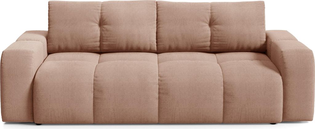 Sofa DUCA mit Schlaffunktion, Schlafsofa, Wohnzimmersofa, Couch, Soffa, Bettsofa, Jersey-Stoff – Orange CURIO 60