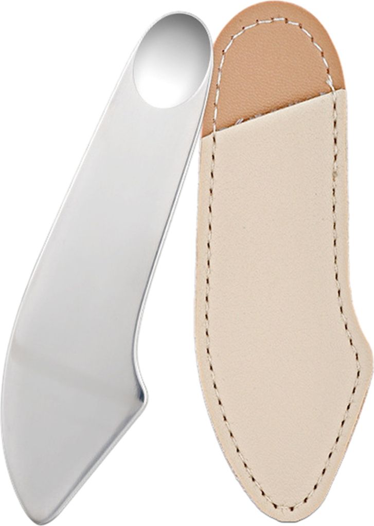 Foundation-Spatel aus Edelstahl mit Kunstlederhülle, Gesichtsschlamm-Mischschaber, Schaufel, Liebesherz, Beauty Board, Make-up-Tools für Frauen