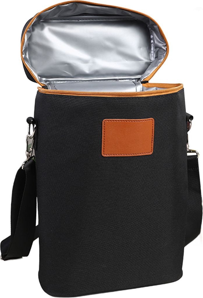 Isolierte Weintasche, Weinträger für 2 Flaschen, auslaufsichere Weinkühltasche, Thermo-Weintragetasche mit gepolsterter Trennwand für Reisen, S...