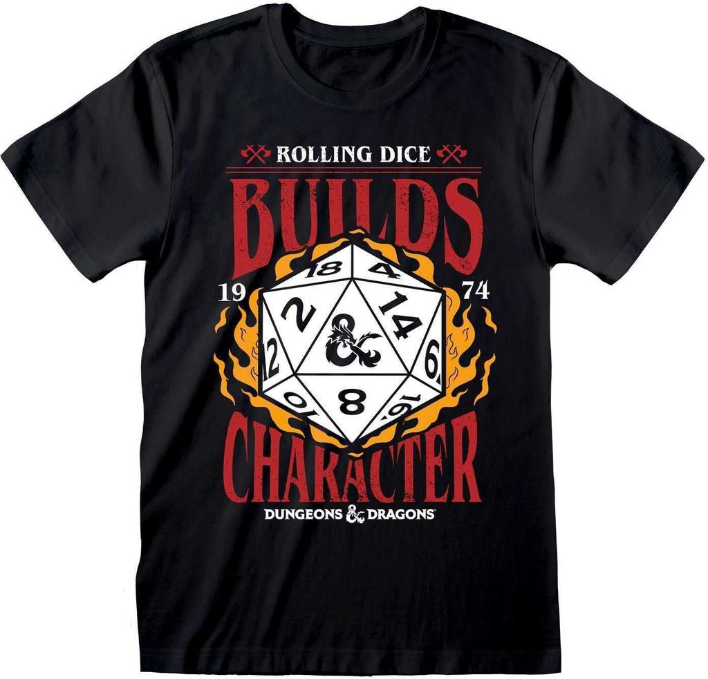 Dungeons And Dragons - Builds Character - Black T-Shirt - Größe XL
