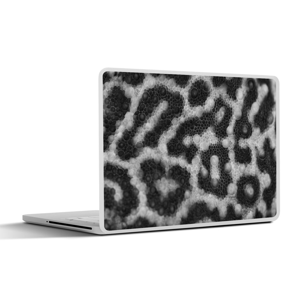 MuchoWow Laptop Aufkleber Sticker Cover Nahaufnahme von Leopardenmustern - schwarz und weiß 30x22 cm - Laptop-Sticker