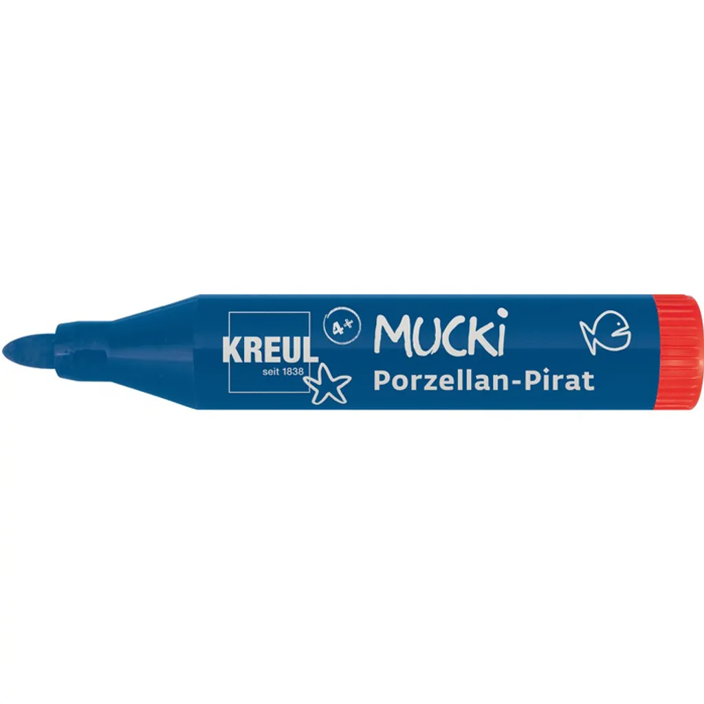 KREUL 27157 MUCKI Porzellan Piraten Set 5 Pennarelli per Porcellana