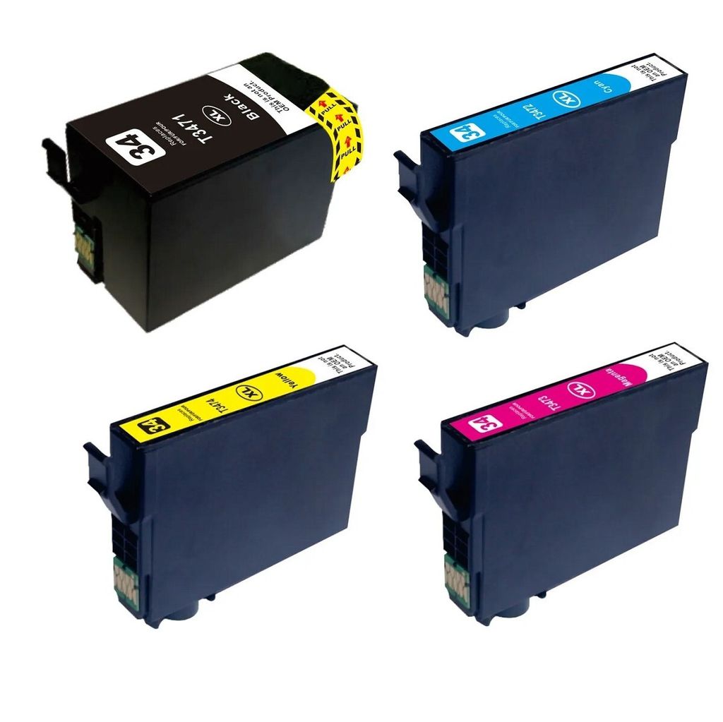 Tisanto 4x XL Tinte Patrone kompatibel zu Epson Workforce Pro WF-3700WF-3720DWF WF-3725DWF Set
