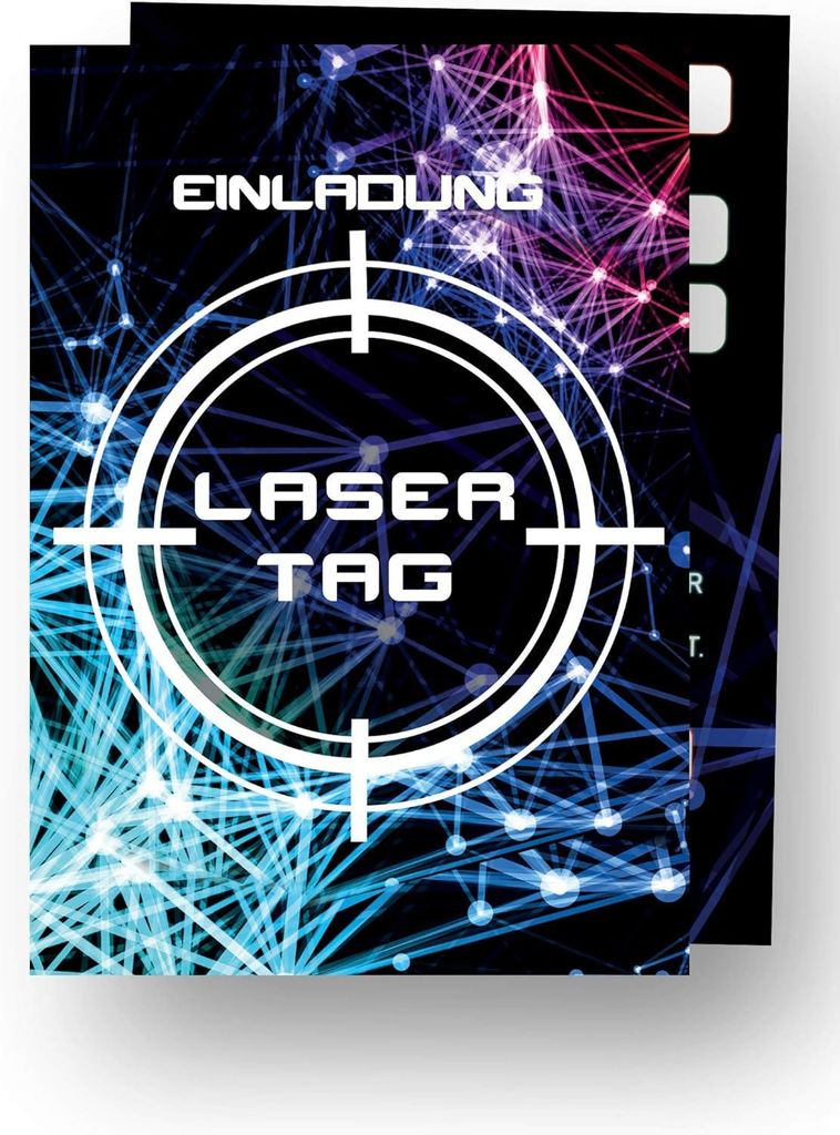 Friendly Fox Lasertag Einladung, 12 Einladungskarten zum Produktbild 