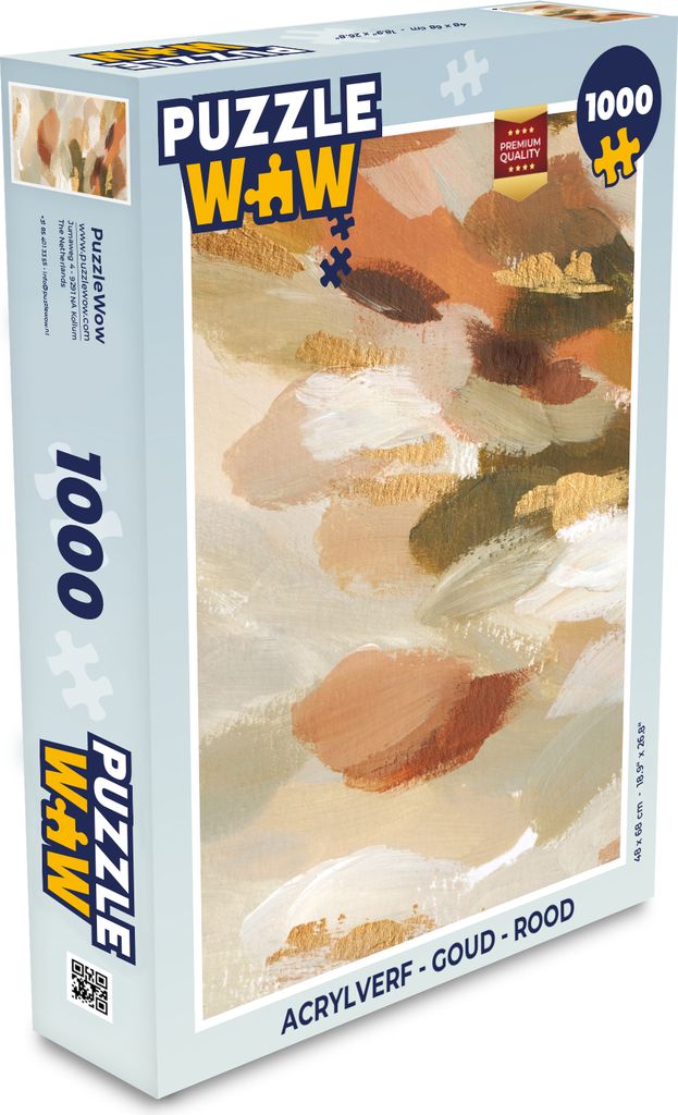 MuchoWow Puzzle 1000 Teile Acrylfarbe - Gold - Rot - Spielzeug - Alt und Jung - Spiele - Puzzeln