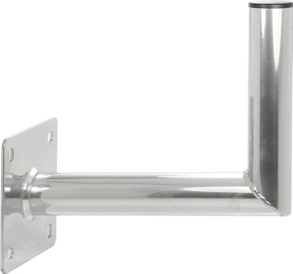 Vayox USL-48/300AL Support Antenne Mural Coudé en Aluminium Argenté