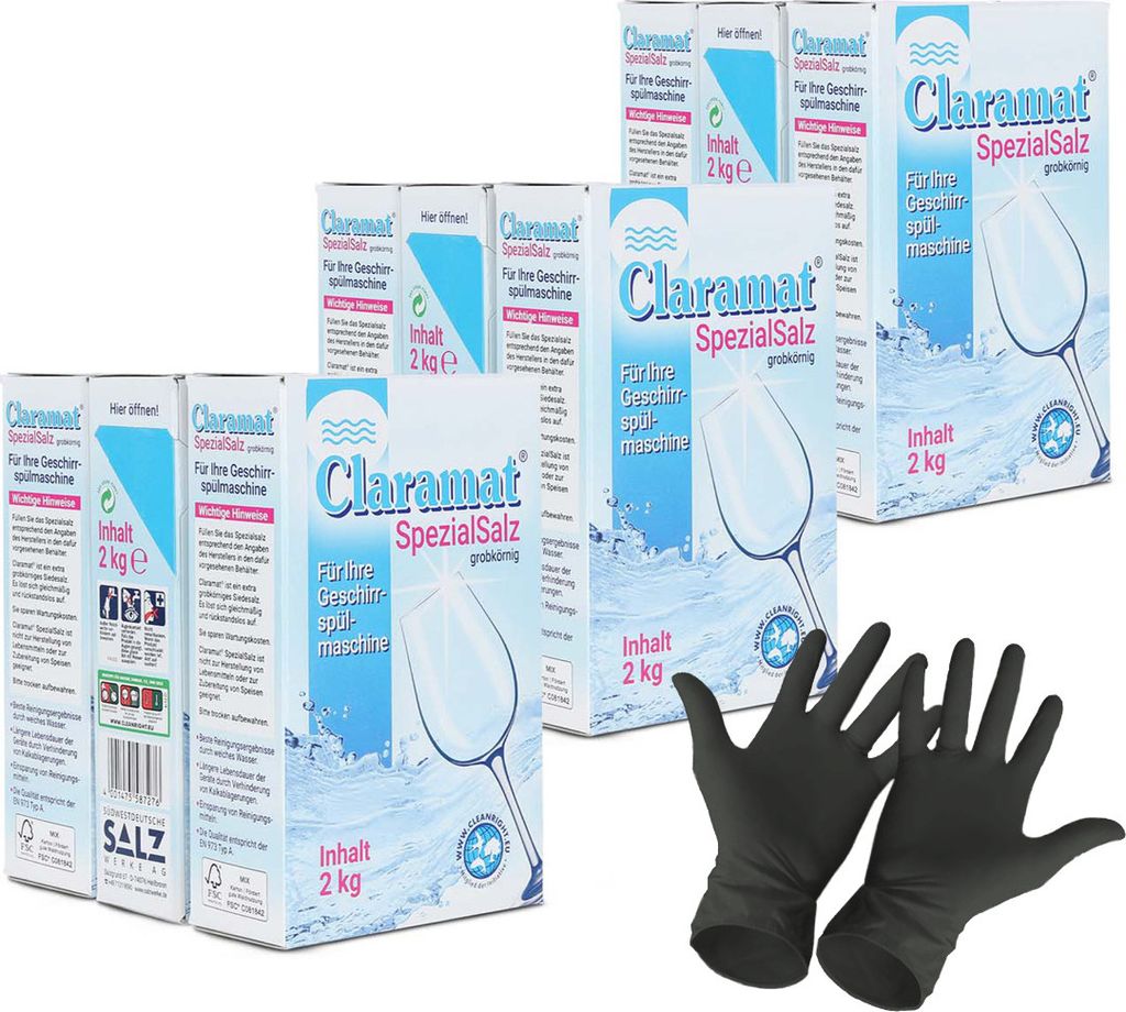 Claramat Spezial Salz 18 kg (9 x 2 kg) Spülmaschinensalz grob