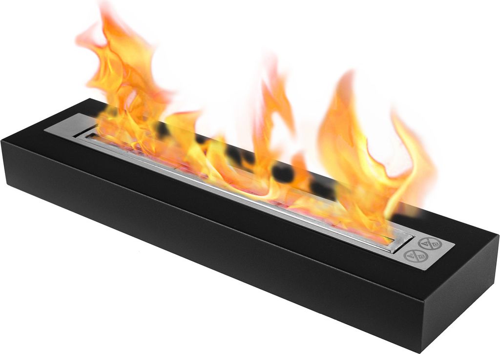 EthanolKamin mit Bioethanol 575mm zum Einbau in einen klassischen Kamin BioKamin zum Aufstellen auf dem Boden Tisch oder im Garten oder auf der Terras