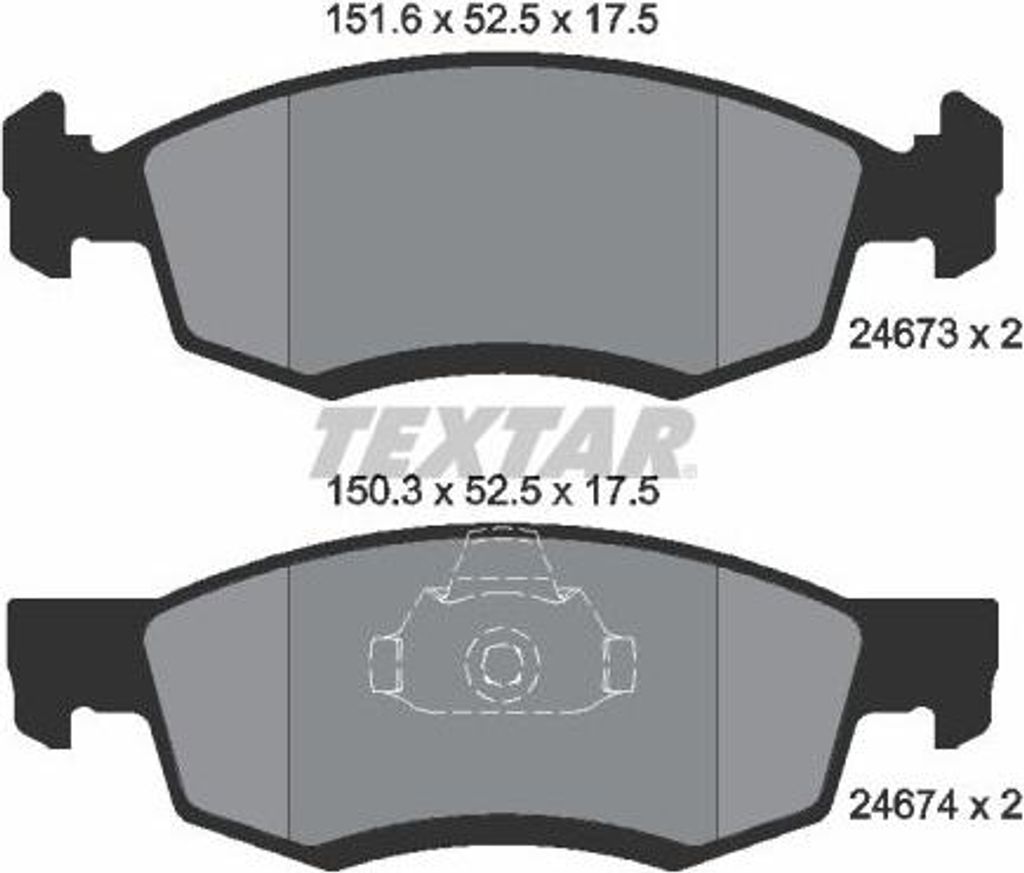 TEXTAR 2467301 Bremsbelagsatz, Scheibenbremse OE 6001549803 kompatibel mit Logan
