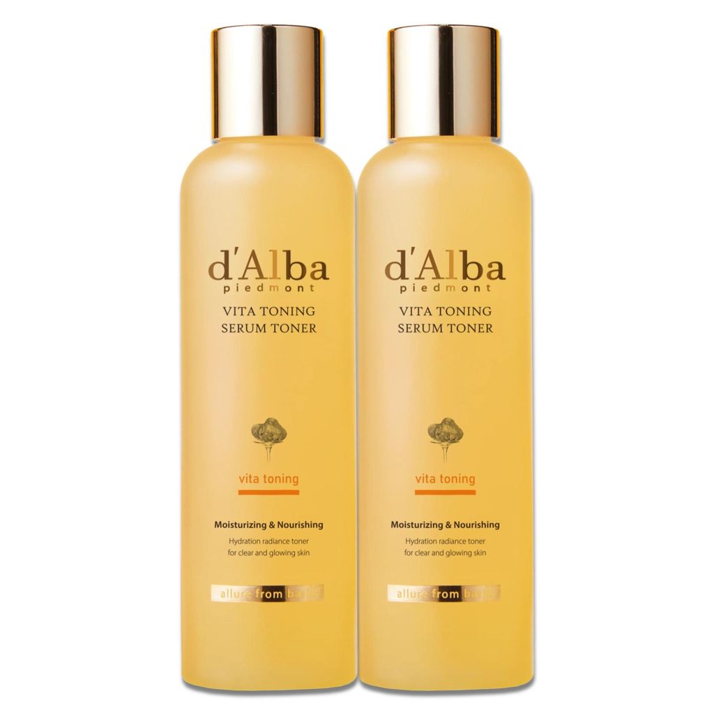 d'Alba Vita Toning Serum Toner Weißtrüffel Hautpflege Gesichts Feuchtigkeitspflege, 2x 180ml