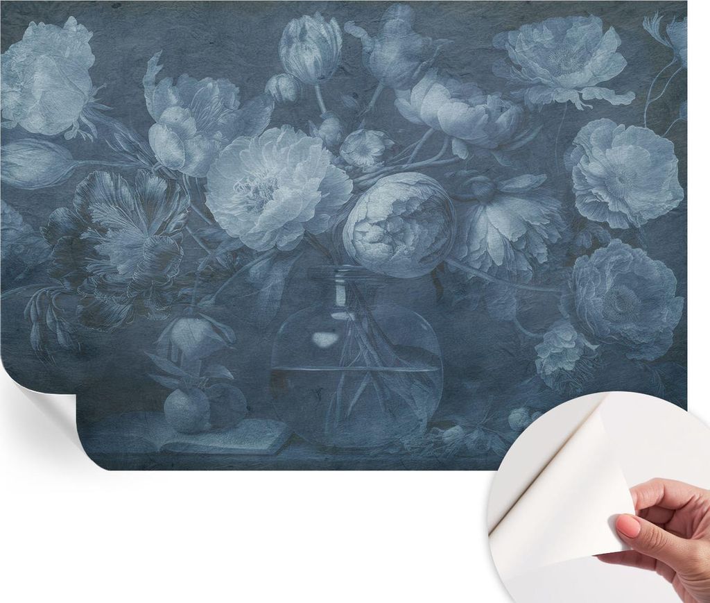 Selbstklebende Wandtapete - Dekorative Tapete für Wohnzimmer - Klebefolie für Wandbilder - Tapetenfolie für Wanddekoration - 152x104 cm - Blumen...