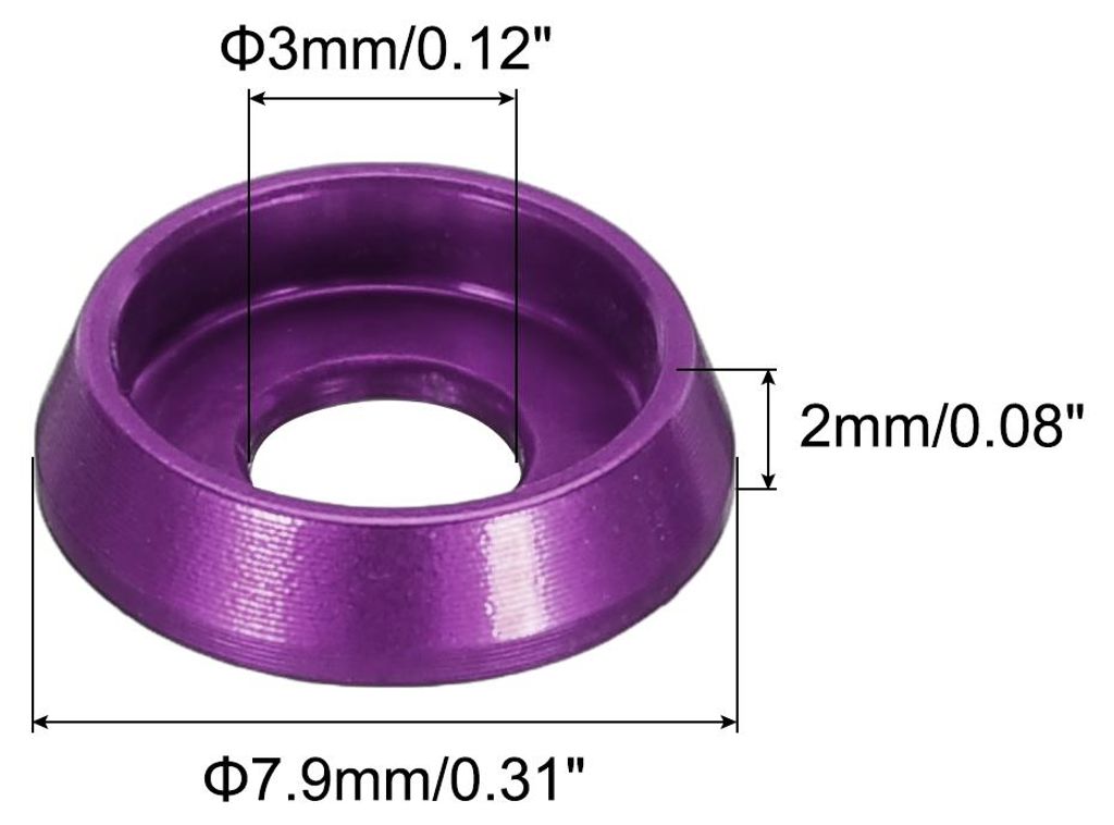 M3 Kegelbecher Senkscheiben, Lochdurchmesser 3mm/0,12" Aluminium-Dichtungen Becherscheiben Dichtung fš¹r Schraube RC/FPV/PC/Drone/Mechanische mit...