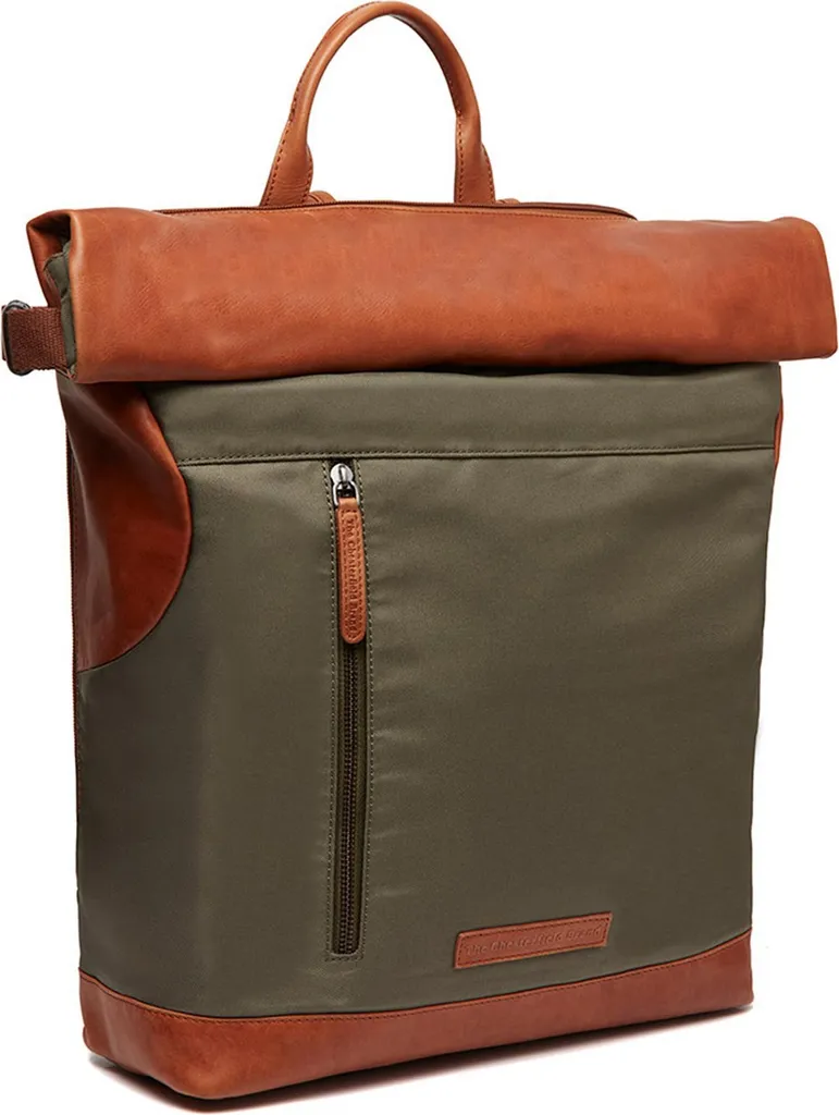 Sac à dos de loisirs en cuir vert olive pour ordinateur portable