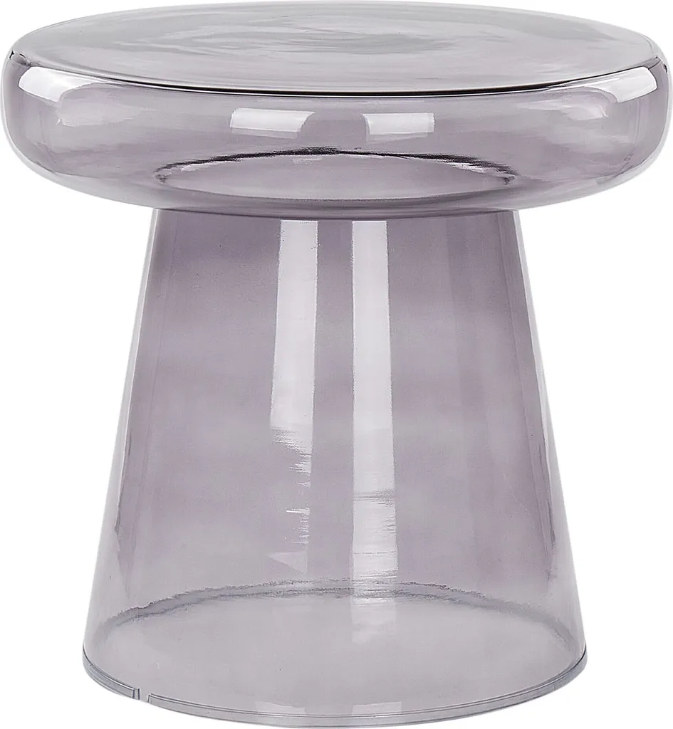 Table d'appoint en verre gris teinté transparent - Sellette déco chic
