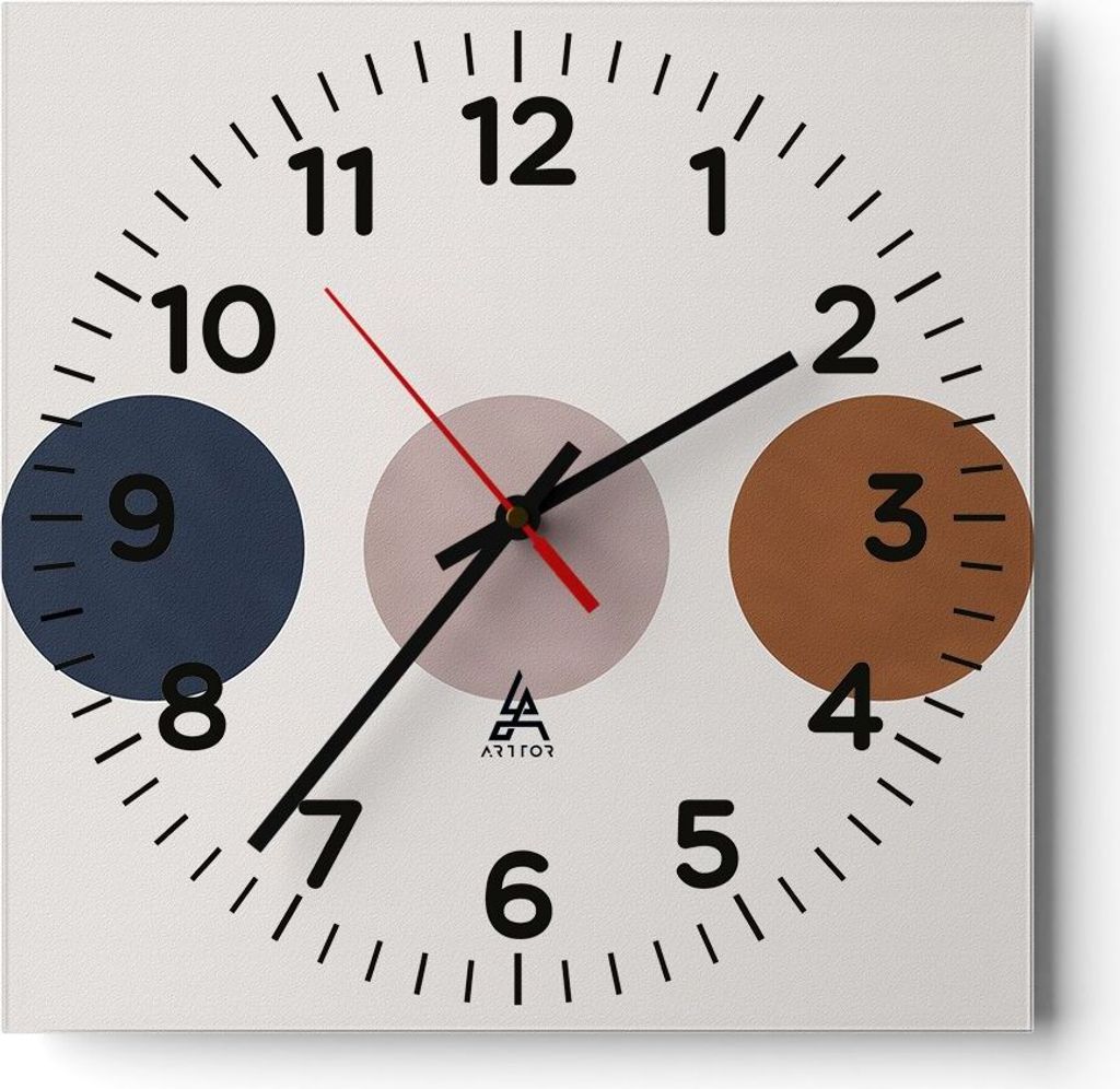 Wanduhr - Quadrat - Glasuhr - Minimalistisch Räder Modern - 30x30cm - Schleichendes Uhrwerk - Lautlos - zum Aufhängen bereit - Dekoration Modern ...