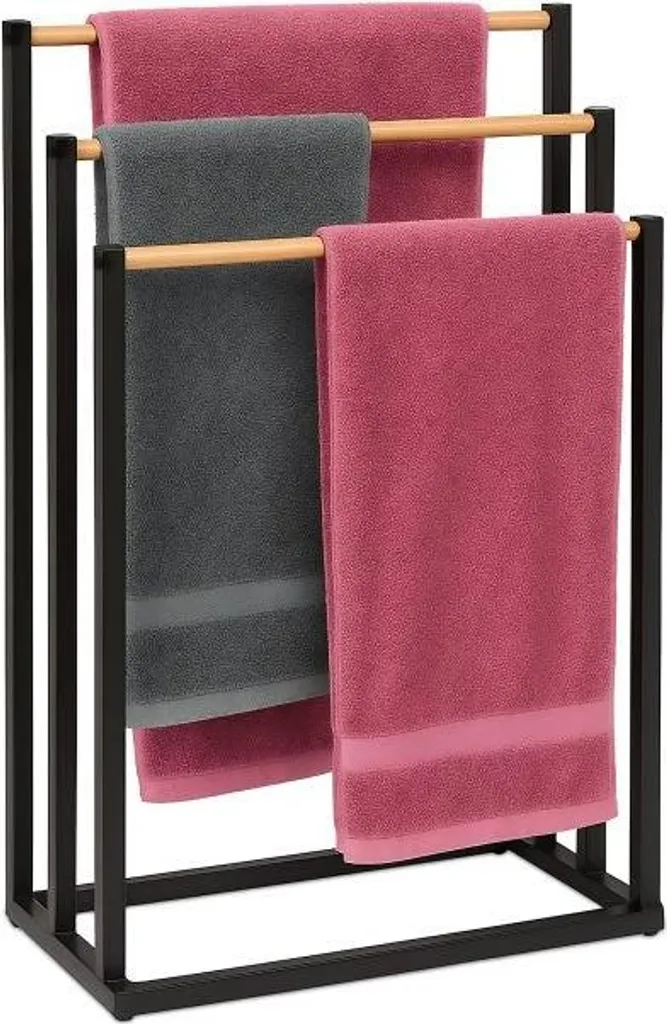 Piantana Portasciugamani 3 Bracci in Legno di Bambù | Arredo Bagno Zen