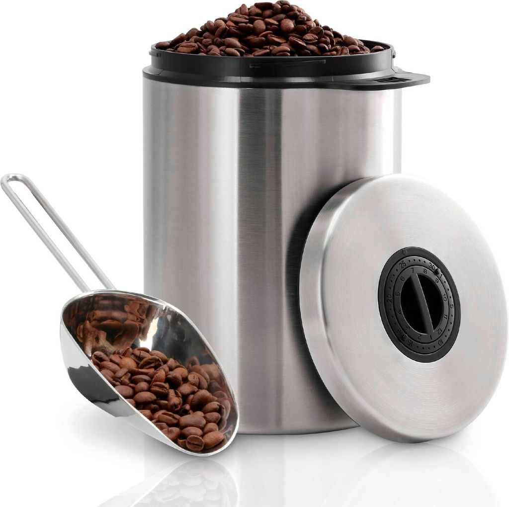 HAMA Edelstahldose für 1 kg Kaffeebohnen, mit Schaufel Produktbild 