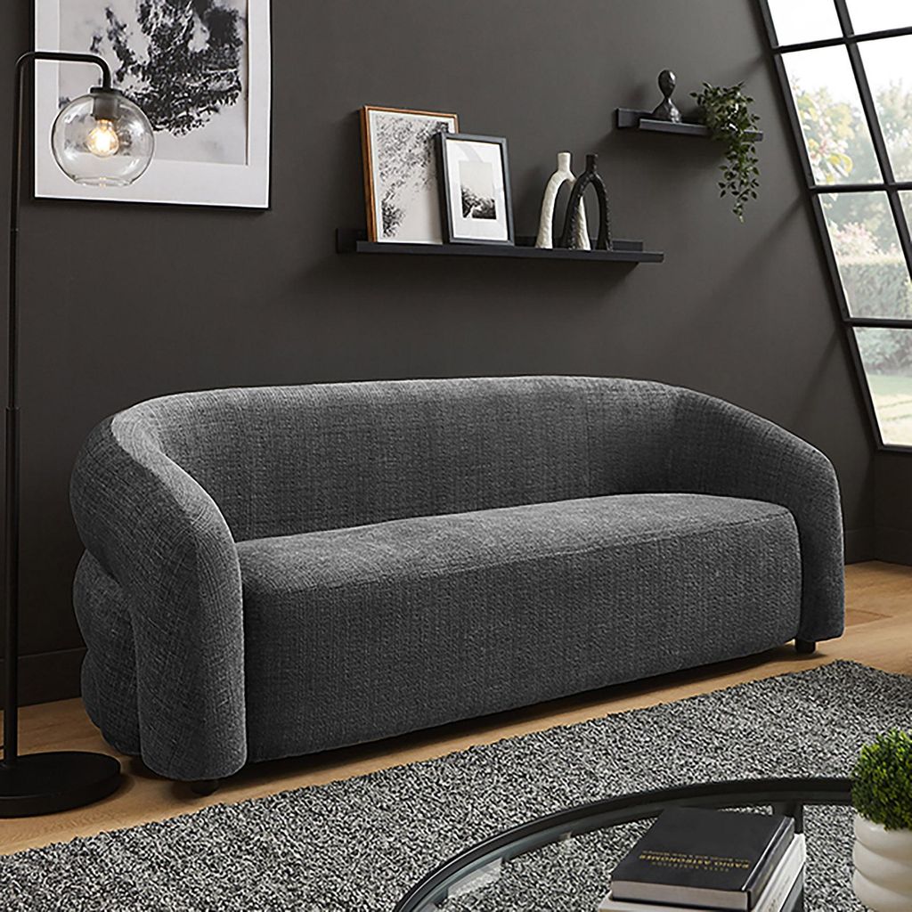 riess-ambiente Sofa VOGUE 200cm grau Chenille Cremona 3-Sitzer Couch mit Nosagfederung Schaumstoff