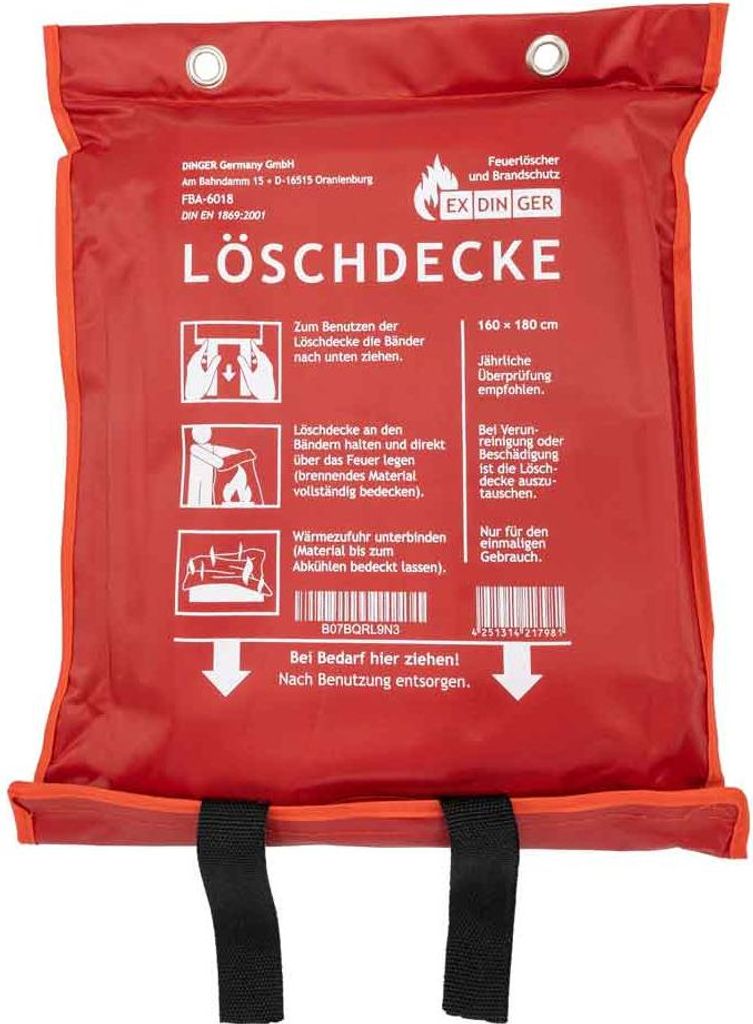 EXDINGER Feuerlöschdecke 160x180 cm gemäß DIN EN 1869:2001 Produktbild 