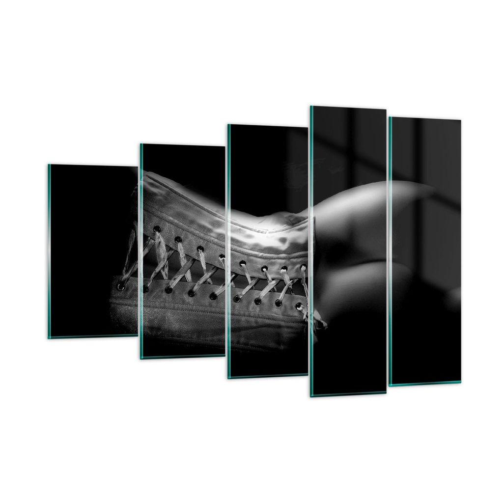 Bilder auf glas - Weiblicher Körper Leder Korsett Frau - 150x100cm - Glasbilder - Wandbilder - Kunstdruck - Wanddekoration aus Glas - Glas Bilder ...