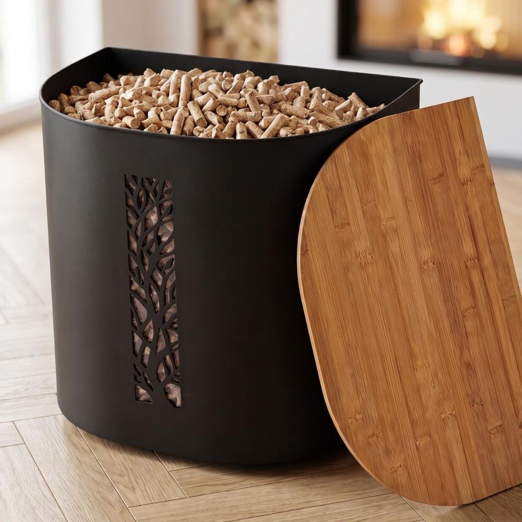 CASABEL Pellet- & Houtkorrelbak met Wielen, Cap. 30kg, Productafbeelding 