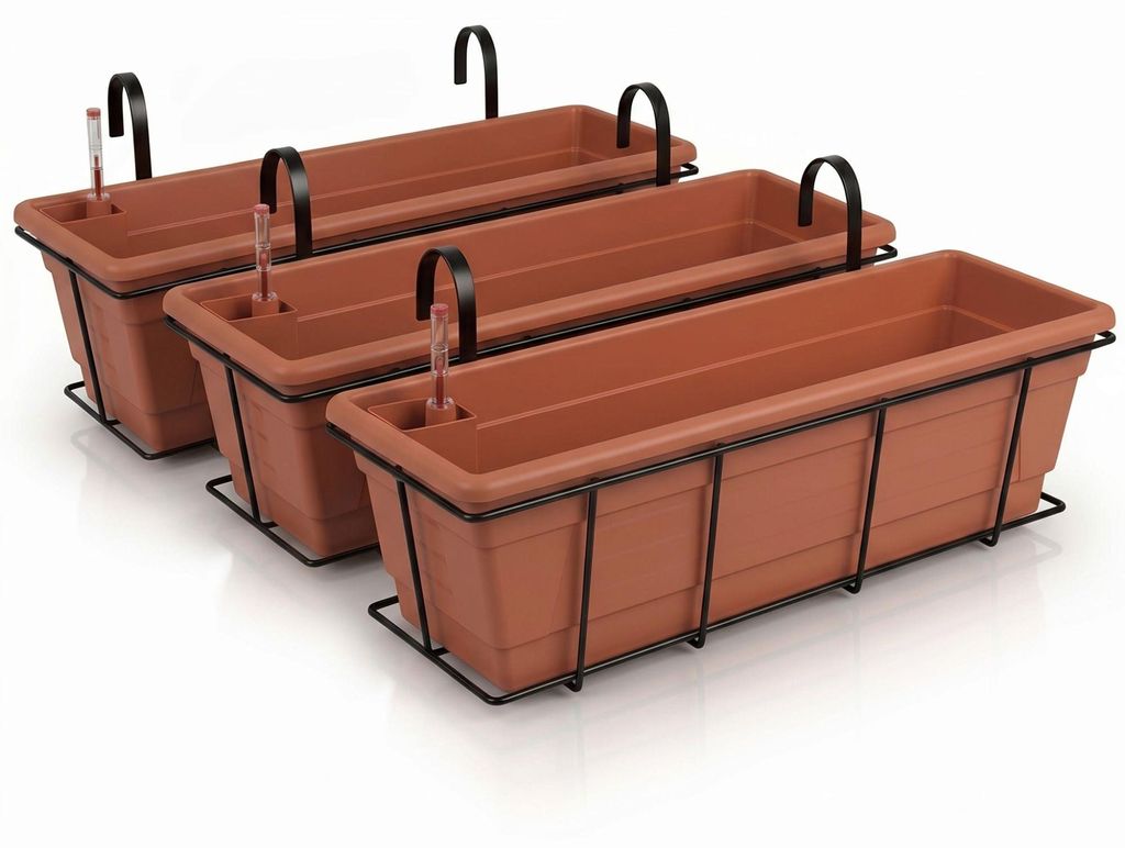 Plastard selbstwässernd Blumenkasten 100 cm 3er Set Produktbild 