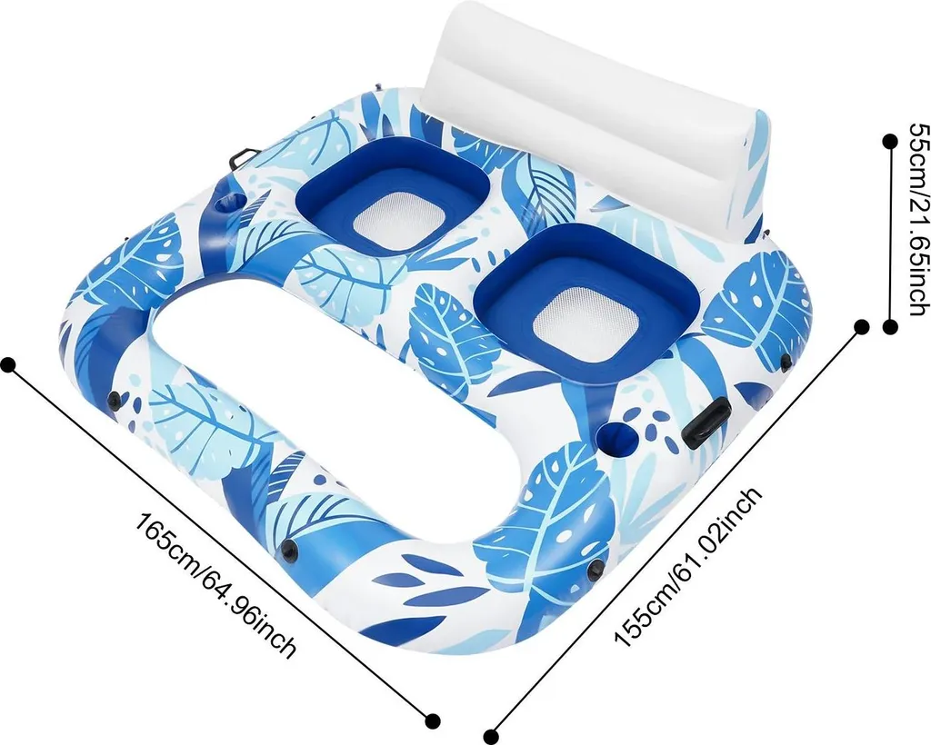 Fauteuil flottant de piscine ergonomique bleu ciel - Matériau Ultra Résistant - 2