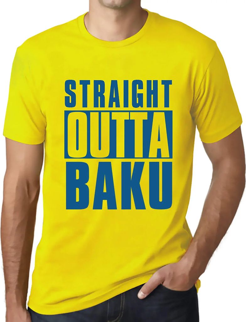 Herren Grafik T-Shirt Direkt aus Baku – Straight Outta Baku – Öko-Verantwortlich Vintage Jahrgang Kurzarm Lustige Druck Geburtstag Geschenk Mann