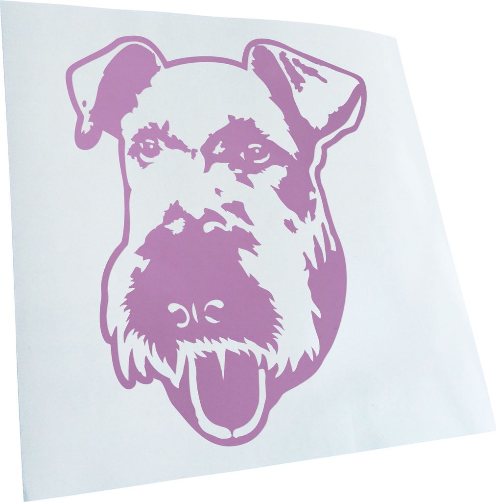 Kiwistar - Autoaufkleber - Airedale Terrier Hund - Flieder - 24x20cm - Aufkleber für Auto, Laptop, Fahrrad, LKW, Motorrad mehrfarbig JDM Decal Racing