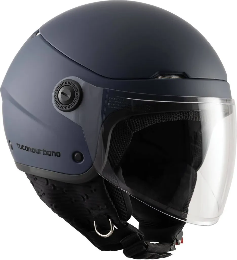 Casque Jet El'Pop Tucano Urbano Homologué ECE 22.06 Bleu Mat en XL
