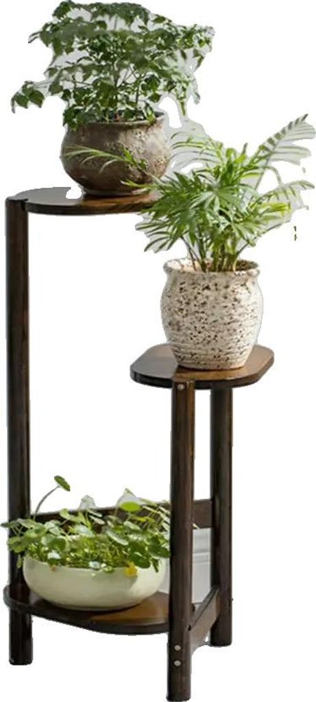 Plantenrek, 3-laags, minimalistisch design, bruin Productafbeelding 
