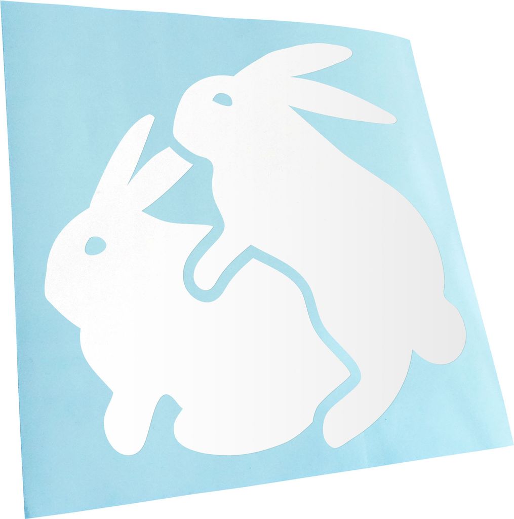 hauptsachebeklebt Kiwistar - Autoaufkleber - Humping Bunny - Poppende Hasen Heckscheibe - Aufkleber für Auto Kfz Fahrrad, LKW, Truck Mofa