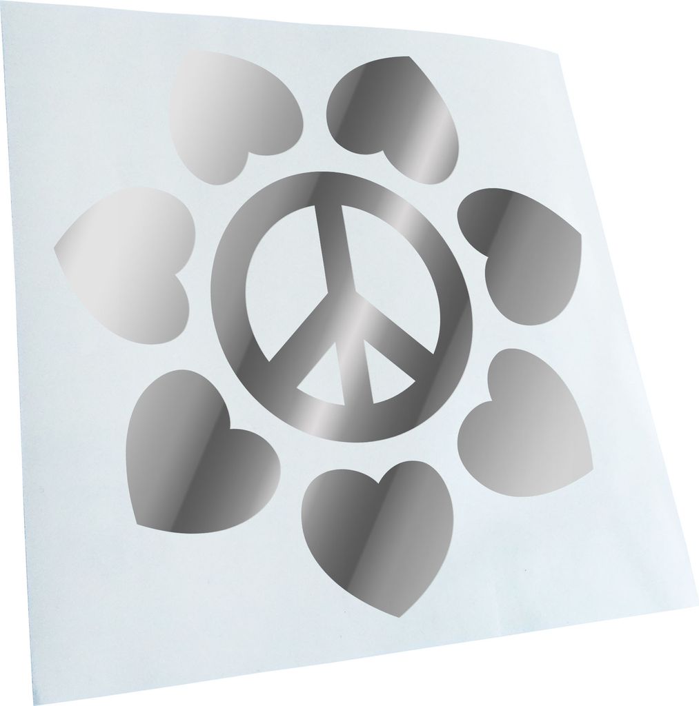 Kiwistar - Autoaufkleber - Chrom - 30 x 30 cm - Blüte Peace - Heckscheibenaufkleber - Aufkleber für Auto Kfz Fahrrad, LKW, Truck Mofa