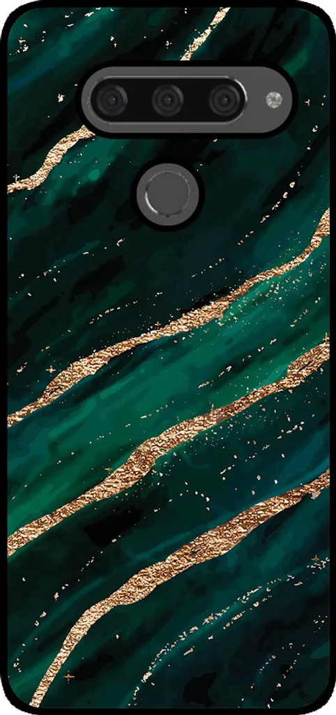 OFFERTA Cover LG V40 Marmo Verde Oro - Smartphonica Premium TPU