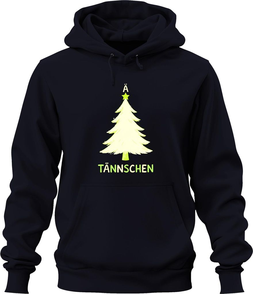 Ä TÄNNSCHEN Weihnachtsbaum Lustig Weihnachten Tannenbaum Kinder Uni Hoodie Kapuzenpullover, Navy, M
