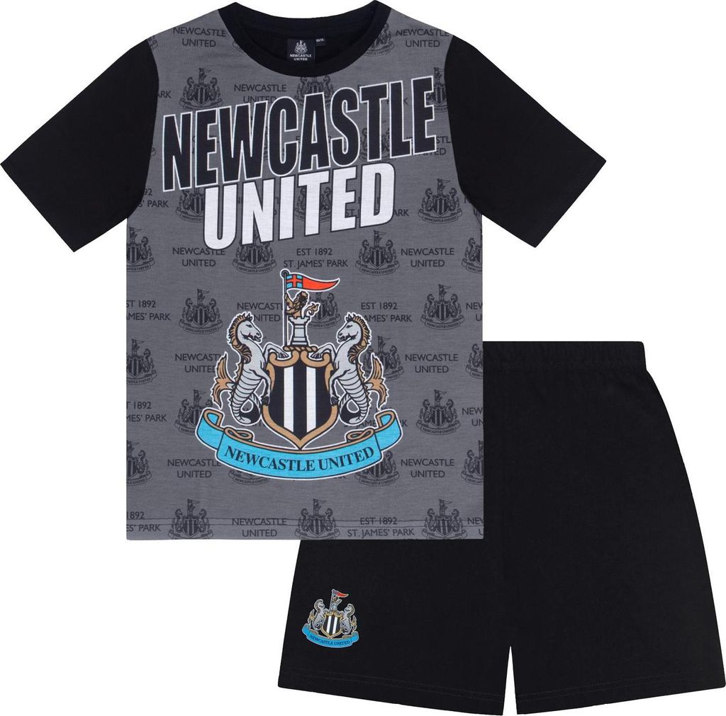 Newcastle United FC - "Joelinton 7" Schlafanzug mit Shorts für Jungen GF945 (146) (Schwarz)