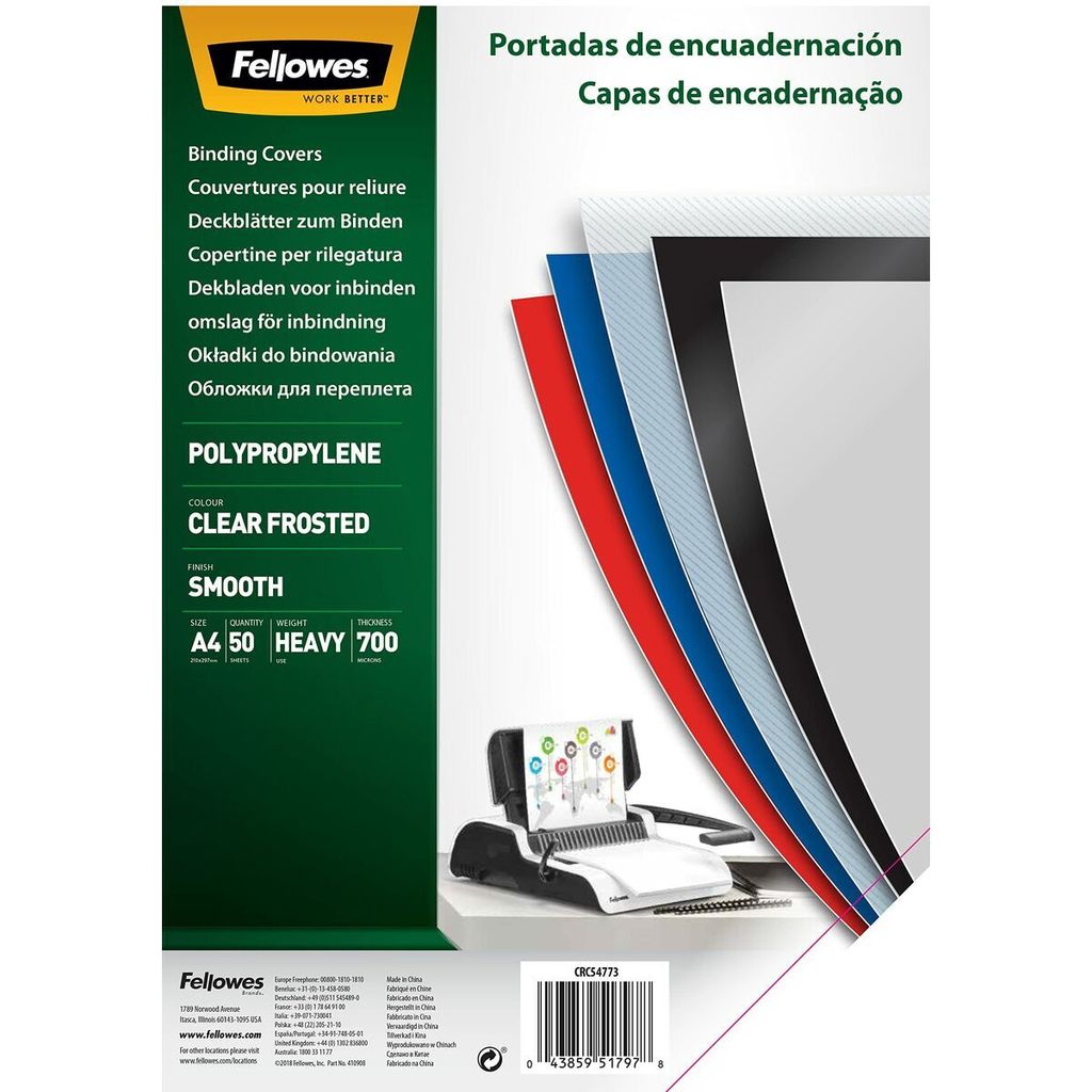 Fellowes 5477301, A4, Polypropylen (PP), Transparent, 0,7 mm, 210 mm, 298 mm