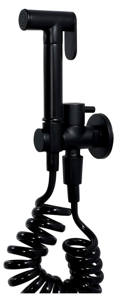 HandheldSprayer, Messing-Stoffwindel-Sprayer-Set, schwarz, runde Form, Sprayer mit schwarzem, dehnbarem Schlauch for Baden von Haustieren im Badezi...